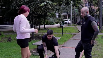 Hot latina is greeted by two neighbors who just want to eat her pussy felipe skull