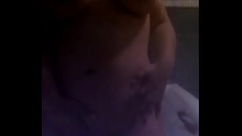 Big tits girl touching on shower