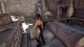 The rhythmic statue caught lara croft off guard again and made her cum