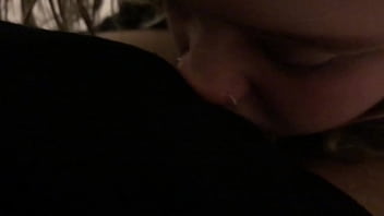 Sexy blonde showing how she sucks cock