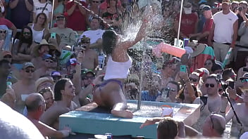 Sexy stripper twerk contest pool party