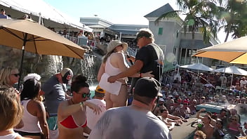 Sexy stripper twerk contest pool party