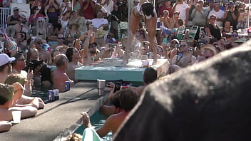 Sexy stripper twerk contest pool party