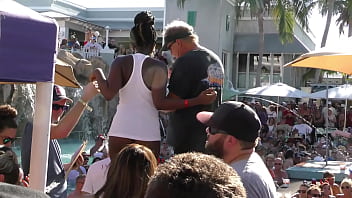 Sexy stripper twerk contest pool party
