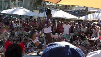 Sexy stripper twerk contest pool party