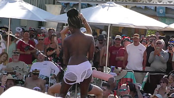 Sexy stripper twerk contest pool party