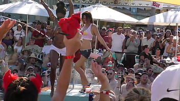 Sexy stripper twerk contest pool party