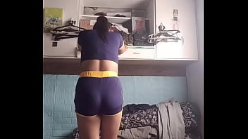 Petite asian babe workout fitness training