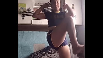 Petite asian babe workout fitness training