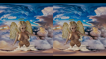 Stunning angel gives you a sexy reception in paradise