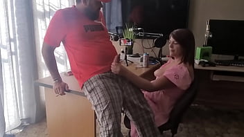 Playing with his cock