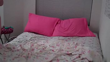 Naughty teen teases her clit with small vibrator