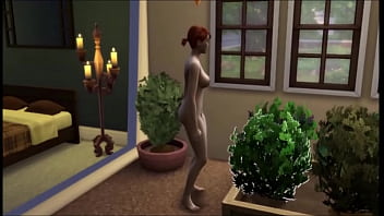 Redhead gets bored with women and craves a cock