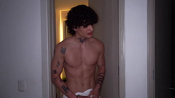 Unfaithful wife gets into bed with her husband and cheats on him with her stepbrother at the same time