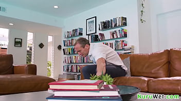 Sexy cutie girl enjoy nuru massage with her client and make him happy