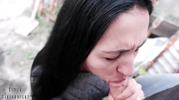 Stuffed my neighbor's mouth full of cock and cummed gallons into her mouth