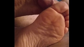 Homemade sensual bare footjob