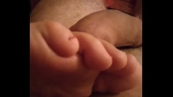 Homemade sensual bare footjob