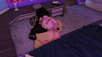 Horny futanari catches me on bed