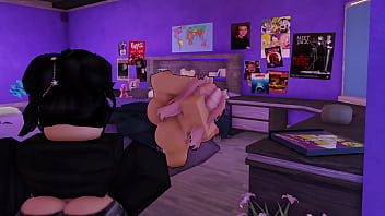 Horny futanari catches me on bed