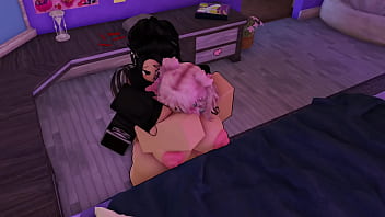 Horny futanari catches me on bed