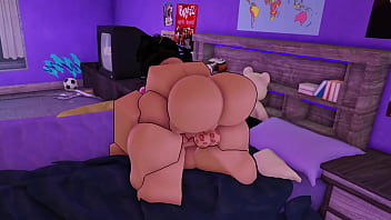 Horny futanari catches me on bed