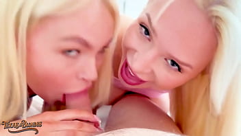 Gorgeous angels greta foss & vera jarw eat mr texas' wrecking cock