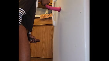 Sissy Femboy Tavaius Blows Toy On Refrigerator thumbnail