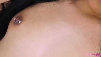 Captivating dark haired beauty naked close up