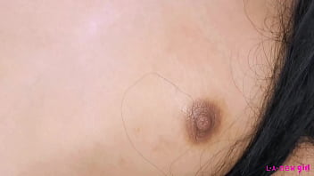 Captivating dark haired beauty naked close up