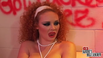 Double anal frenzy leaves audrey gasping in bathroom