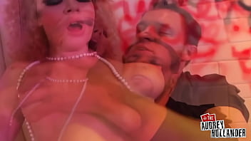 Double anal frenzy leaves audrey gasping in bathroom