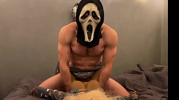 The villain in the mask fucks a sex doll on halloween