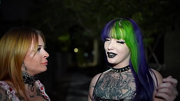 Gibby invites two goth chicks to his crib and fucks them both