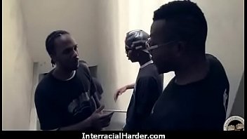 Busty blonde fucks and sucks a huge black monster cock 22