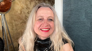 In a latex corset horny prolapse fisting with a mega dildo