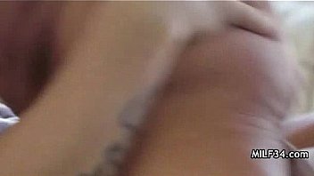 Horny big tit milf gives a hot blowjob