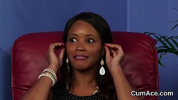 Hot idol gets cumshot on her face swallowing all the semen