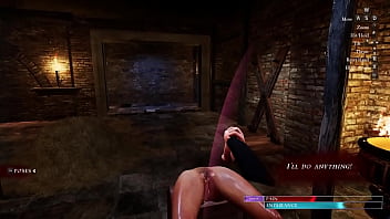 The slave bent to be punished