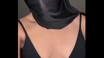 Arab babe in hijab strokes her tits slowly • slutty muslim solo boob worship