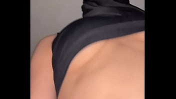 Arab babe in hijab strokes her tits slowly • slutty muslim solo boob worship