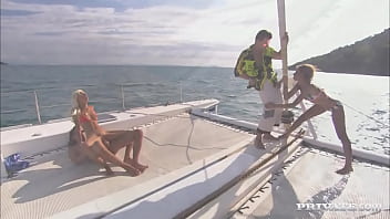 Sahara knite and boroka balls blow a couple of guys on a boat