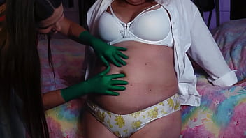 Lesbian bellybutton fun with my stepmom