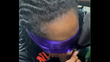 Young ebony takes cum to the face