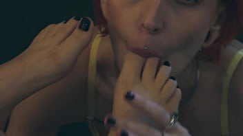 This bitch controls you with her pussy and feet