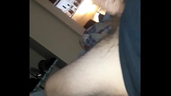 Stroking my rock hard cock
