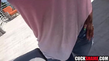 Ebony wife records a porn video with stranger for cuckold husband