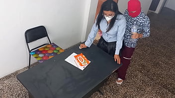 My stepfather's secretary gives herself to me in the office and i fucked her because i'm a whore standing sex in the office