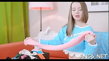 Sensual angel blows big packing monster