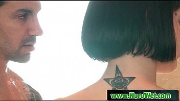 Nuru massage with busty japanese masseuse who suck client dick 01